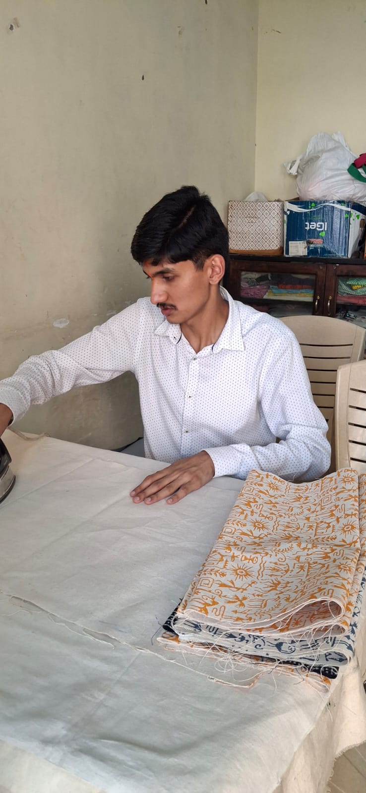 Finishing hand block-printed textiles